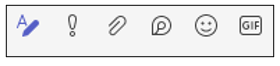 Tool bar displaying pencil icon, message importance exclamation mark and paper clip 