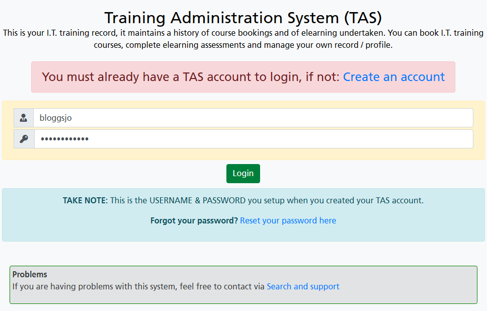 Assessment login