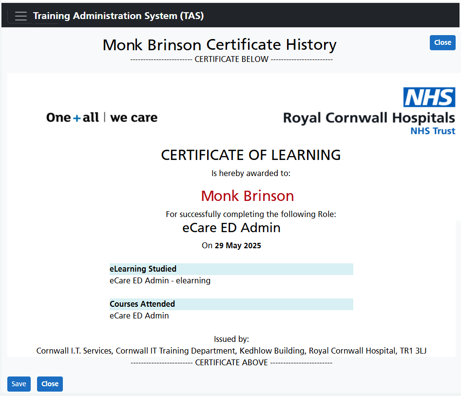 Viewing the Certificate
