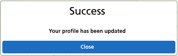 Profile updated success