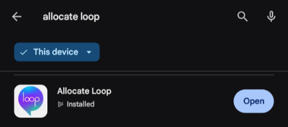 Screenshot of Loop in the Google Play store