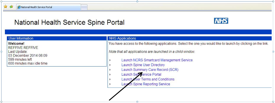 Spine portal homepage.
