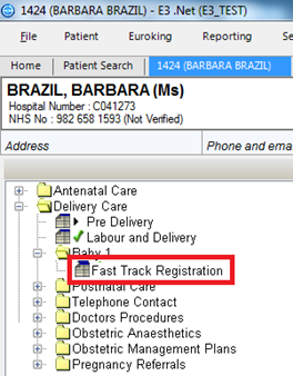 Fast Track Registration option added to the baby.