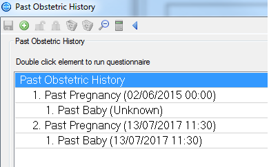 Complete the past baby questionnaire. 