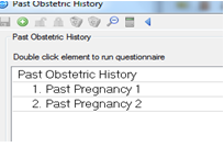 Past Obstetric History box showing the number of past pregnancies