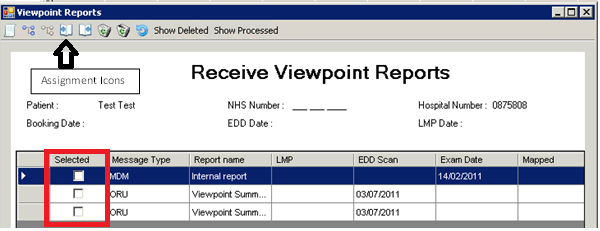 Receive Viewpoint Reports screen.